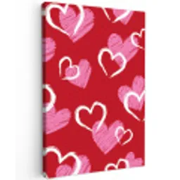 Patroon - Hartjes - Roze - Valentijn canvas 2cm klein -z3d