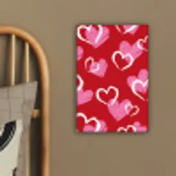 Patroon - Hartjes - Roze - Valentijn canvas 2cm klein -sfeer3