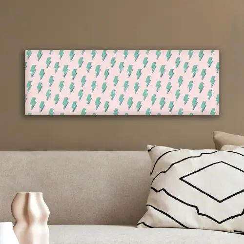 Patroon - Bliksem - Roze - Groen canvas 2cm klein 828 -sfeer3