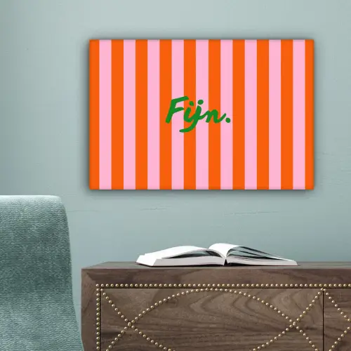Patroon - Oranje - Fijn - Strepen canvas 2cm klein -sfeer4