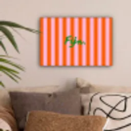 Patroon - Oranje - Fijn - Strepen canvas 2cm klein -sfeer1