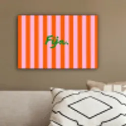 Patroon - Oranje - Fijn - Strepen canvas 2cm klein -sfeer3