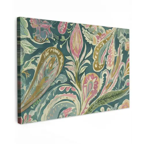 Patroon - Kleurrijk - Sierlijk - Groen canvas 2cm klein -z3d