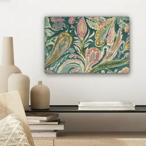 Patroon - Kleurrijk - Sierlijk - Groen canvas 2cm klein -sfeer6