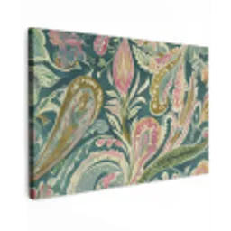 Patroon - Kleurrijk - Sierlijk - Groen canvas 2cm klein -z3d