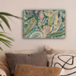 Patroon - Kleurrijk - Sierlijk - Groen canvas 2cm klein -sfeer1