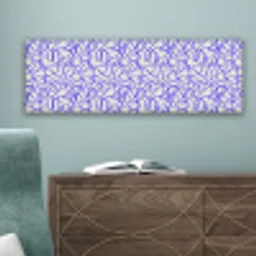 Patronen - Beige - Blauw - Lijnen canvas 2cm klein 828 -sfeer4