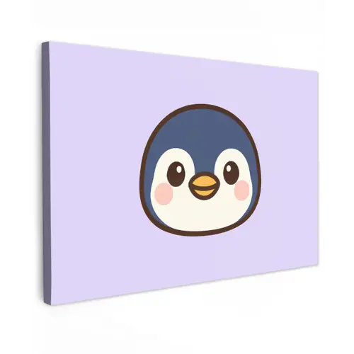 Pinguïn - Paars - Schattig canvas 2cm klein -z3d