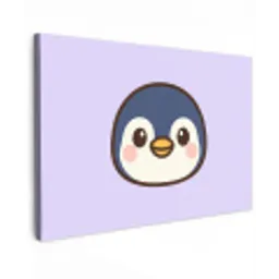 Pinguïn - Paars - Schattig canvas 2cm klein -z3d