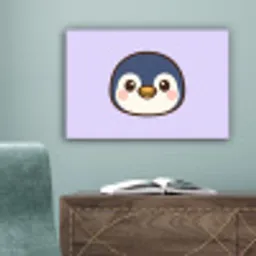 Pinguïn - Paars - Schattig canvas 2cm klein -sfeer4