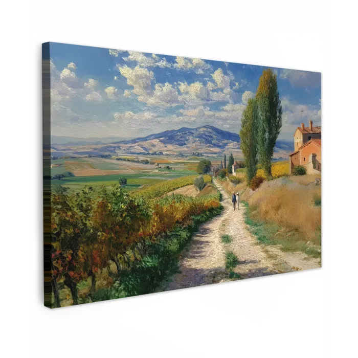 Mensen - Wandelen - Zandpad - Velden canvas 2cm klein -z3d