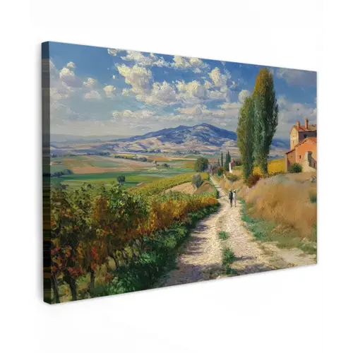 Mensen - Wandelen - Zandpad - Velden canvas 2cm klein -z3d