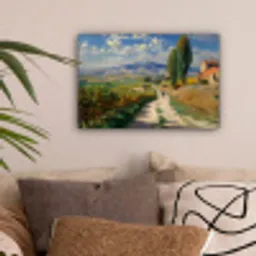 Mensen - Wandelen - Zandpad - Velden canvas 2cm klein -sfeer1