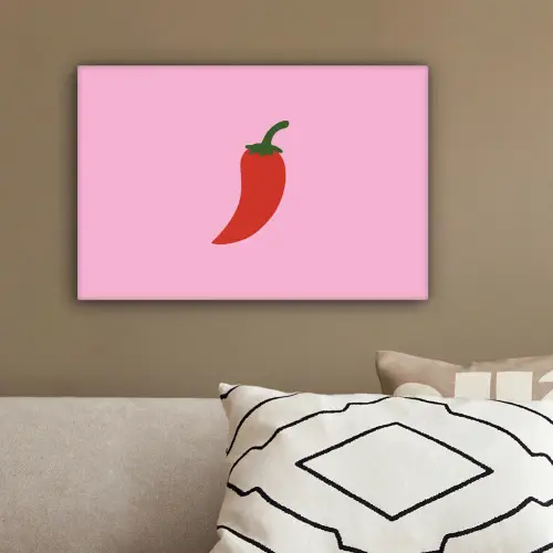 Peper - Rood - Illustratie canvas 2cm klein -sfeer3