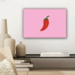 Peper - Rood - Illustratie canvas 2cm klein -sfeer6