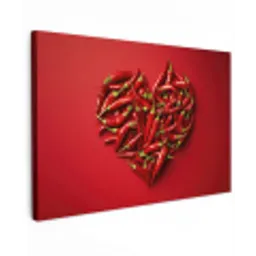 Pepers - Rood - Hart canvas 2cm klein -z3d