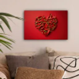 Pepers - Rood - Hart canvas 2cm klein -sfeer1