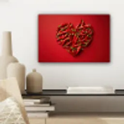 Pepers - Rood - Hart canvas 2cm klein -sfeer6