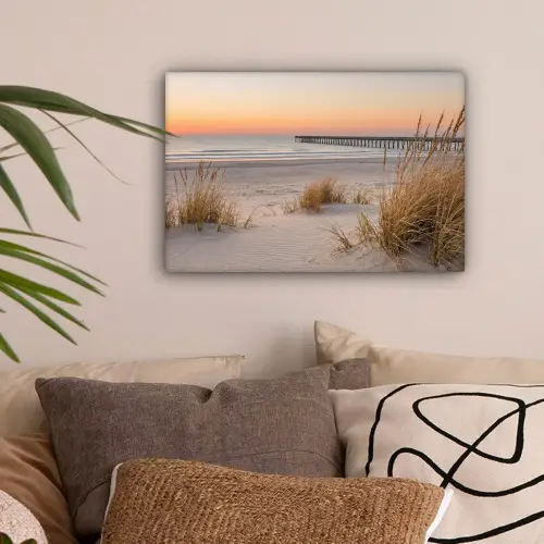 Pier - Zonsondergang - Strand canvas 2cm klein -sfeer1