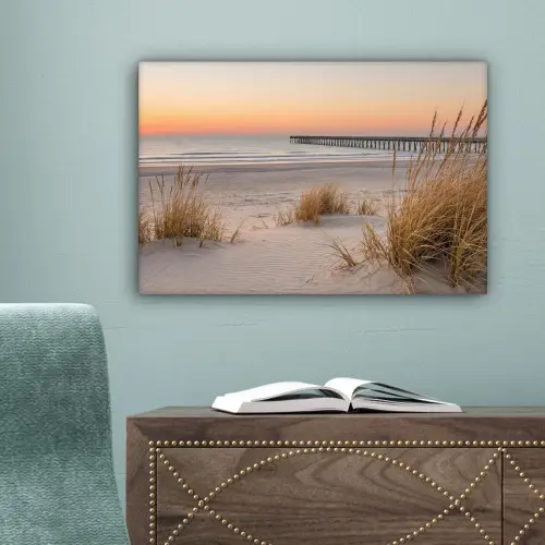 Pier - Zonsondergang - Strand canvas 2cm klein -sfeer4