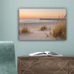 Pier - Zonsondergang - Strand canvas 2cm klein -sfeer4