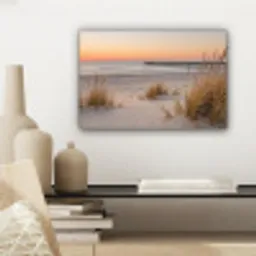 Pier - Zonsondergang - Strand canvas 2cm klein -sfeer6