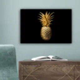 Ananas - Zwart - Goud - Luxe canvas 2cm klein -sfeer4