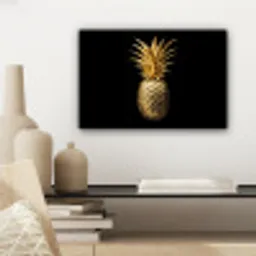 Ananas - Zwart - Goud - Luxe canvas 2cm klein -sfeer6