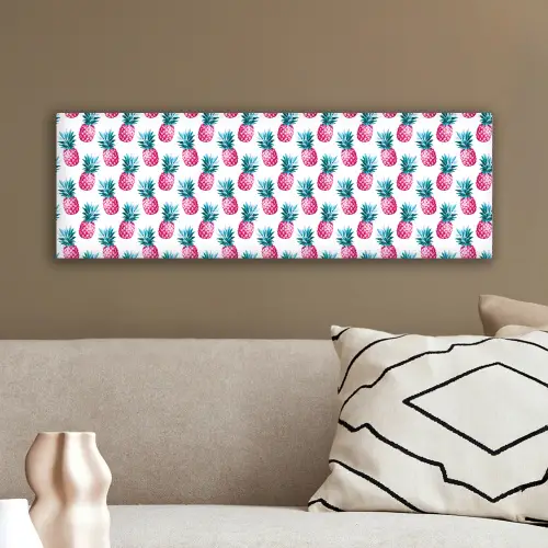 Ananas - Roze - Wit canvas 2cm klein 828 -sfeer3