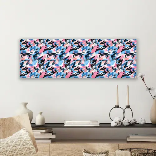 Roze - Blauw - Camouflage canvas 2cm klein 828 -sfeer6
