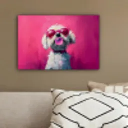 Pink - Hond - Bubbel canvas 2cm klein -sfeer3