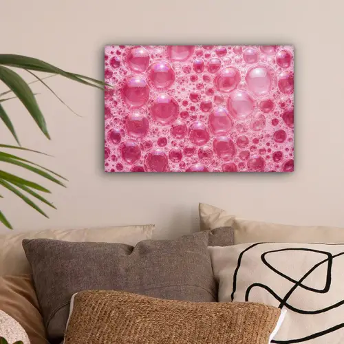Roze - Schuim - Bubbels canvas 2cm klein -sfeer1