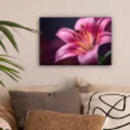 Roze - lelie - Dauwdruppels canvas 2cm klein -sfeer1