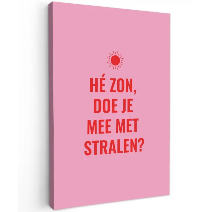Roze - Zon - Quote canvas 2cm klein -z3d