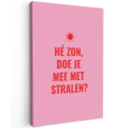 Roze - Zon - Quote canvas 2cm klein -z3d
