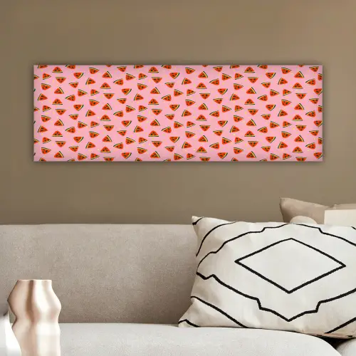 Roze - Watermeloen - Geel - Stippen canvas 2cm klein 828 -sfeer3