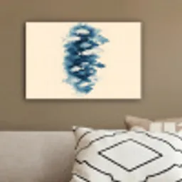 Vissen - Minimalistisch - Blauw canvas 2cm klein -sfeer3