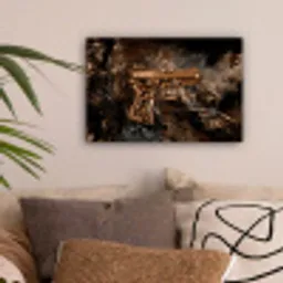 Pistool - Goud - Rook canvas 2cm klein -sfeer1