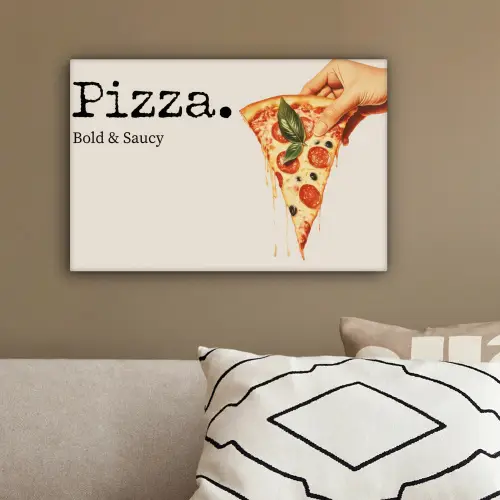 Pizza - Kaas - Pepperoni canvas 2cm klein -sfeer3