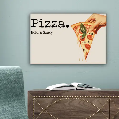 Pizza - Kaas - Pepperoni canvas 2cm klein -sfeer4