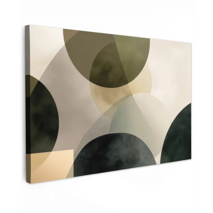 Vlakken - Abstract - Beige - Cirkels canvas 2cm klein -z3d