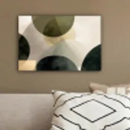 Vlakken - Abstract - Beige - Cirkels canvas 2cm klein -sfeer3