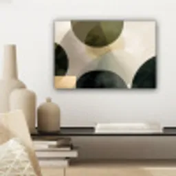 Vlakken - Abstract - Beige - Cirkels canvas 2cm klein -sfeer6