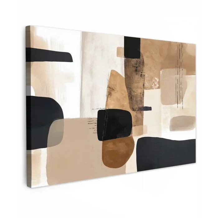 Vlakken - Abstract - Zwart - Strepen canvas 2cm klein -z3d