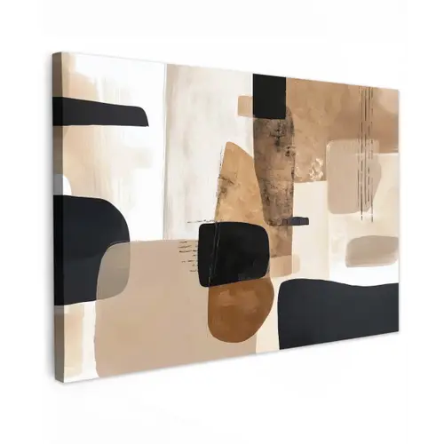 Vlakken - Abstract - Zwart - Strepen canvas 2cm klein -z3d