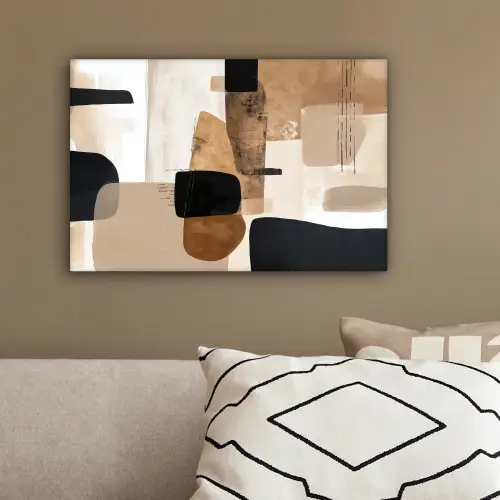 Vlakken - Abstract - Zwart - Strepen canvas 2cm klein -sfeer3