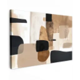 Vlakken - Abstract - Zwart - Strepen canvas 2cm klein -z3d