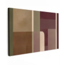 Vlakken - Abstract - Bordeaux - Lijnen canvas 2cm klein -z3d