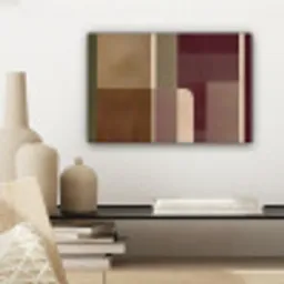 Vlakken - Abstract - Bordeaux - Lijnen canvas 2cm klein -sfeer6