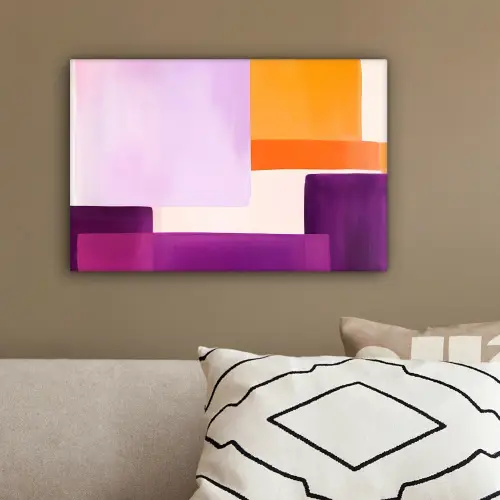 Vlakken - Abstract - Rechthoekig - Oranje canvas 2cm klein -sfeer3